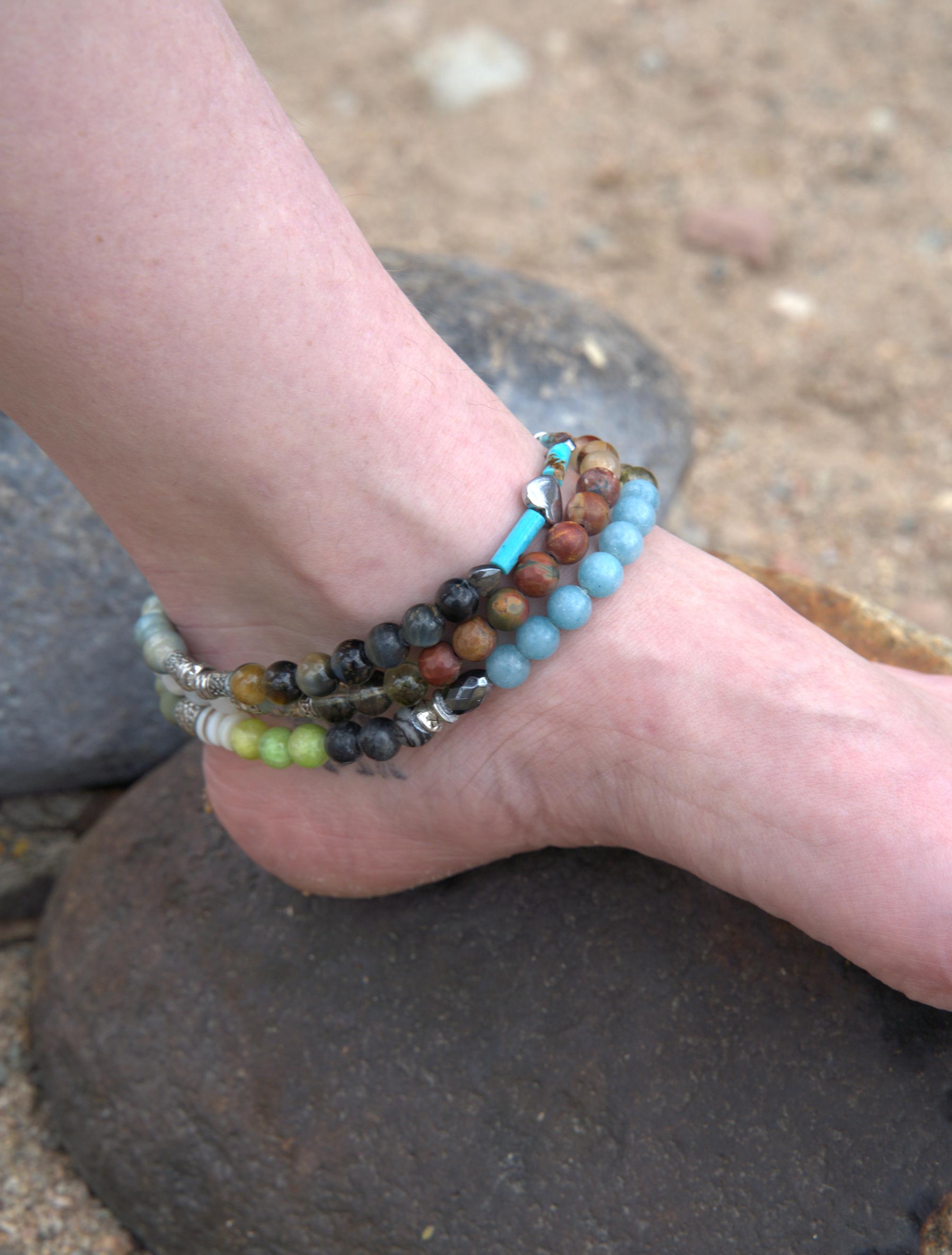 Worn as anklet